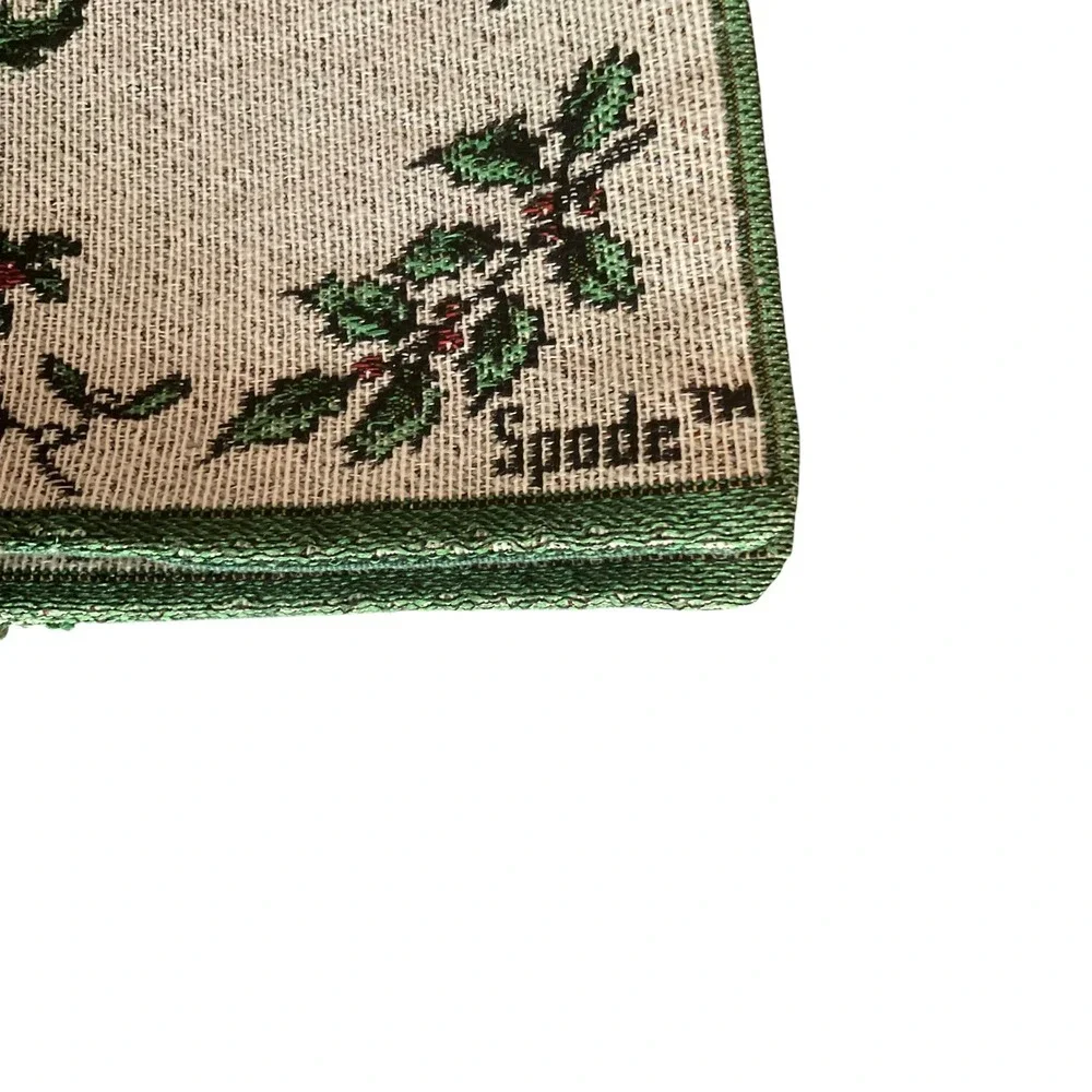 Spode Christmas Tree Tapestry Placemats Scene Weaver Made in USA Set of 4 Green